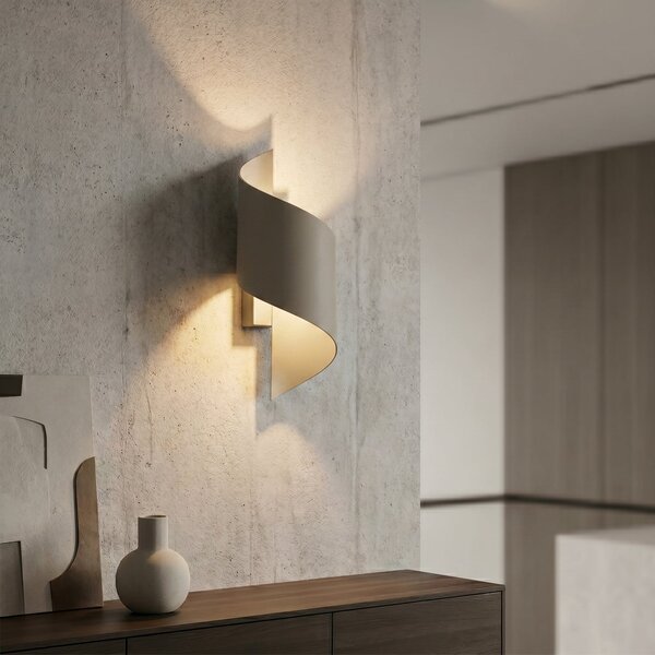 EMIBIG LIGHTING Φωτιστικό τοίχου SPINER, μπεζ, ύψος 30 εκ., μέταλλο, G9, ρυθμιζόμενος, Μπεζ, Σαλόνι / τραπεζαρία, Μέταλλο, σύγχρονο