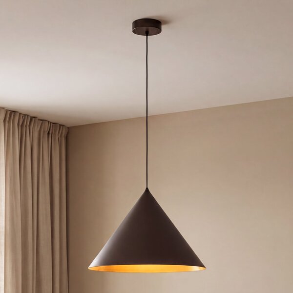 TK Lighting Κρεμαστό φωτιστικό Cono, 1 λάμπα, Ø 50 cm, καφέ, E27, ρυθμιζόμενος, Καφέ / Σκουριάς, Σαλόνι / τραπεζαρία, Μέταλλο, σύγχρονο
