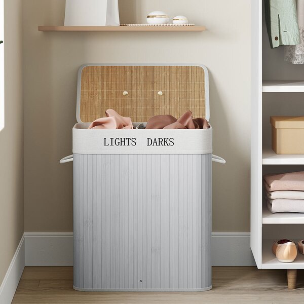 Καλάθι Απλύτων 2 Θέσεων (52x32x62.5) Songmics LCB064G03V2