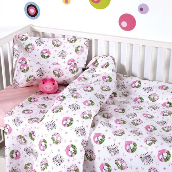 Σεντόνια Λίκνου (Σετ) Sb Home Baby Elvin Pink