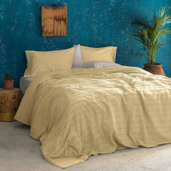 Κουβερτόριο Υπέρδιπλο (230x250) Nima Bed Linen Oleada Beige