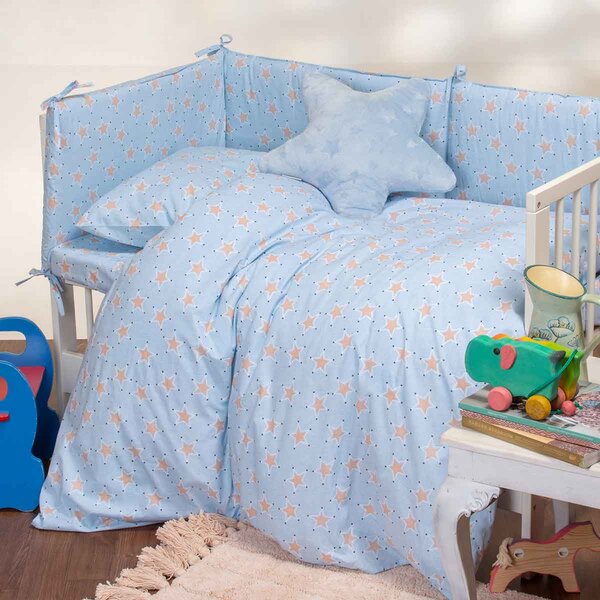 Σεντόνι Λίκνου Επίπεδο (85x110) Melinen Baby Line Mini Stars Sky