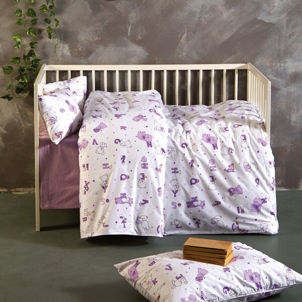 Σεντόνια Λίκνου (Σετ) Sb Home Baby Alphabet Lilac