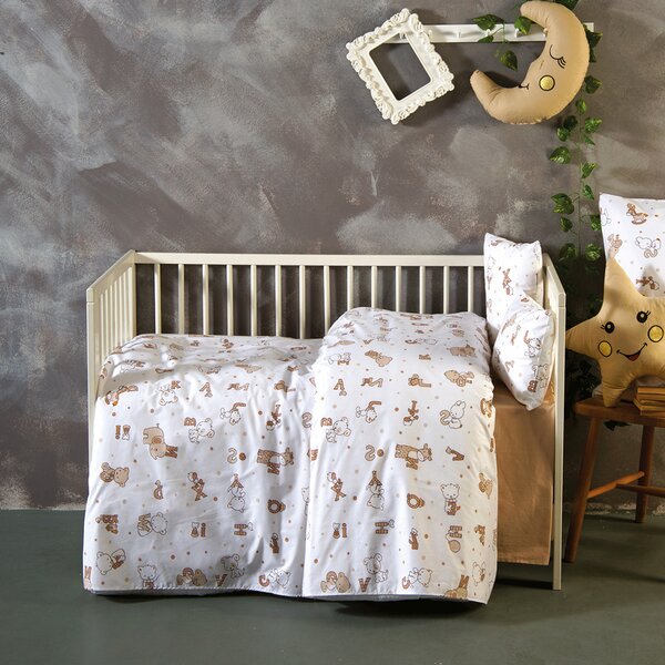 Σεντόνια Λίκνου (Σετ) Sb Home Baby Alphabet Beige