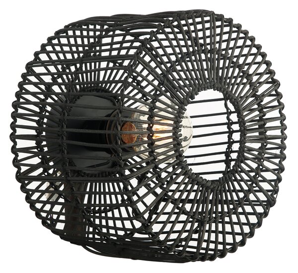 Απλίκα Τοίχου Zambelis 20240 Black Rattan