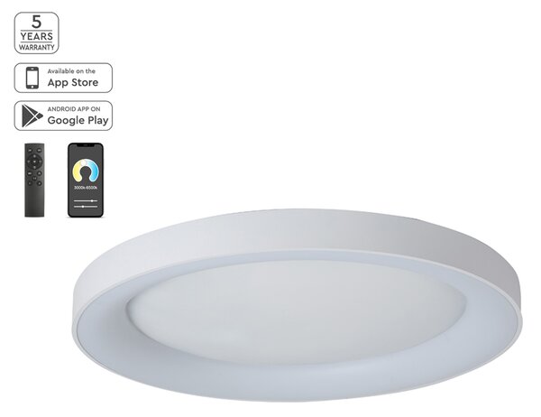 Φωτιστικό Πλαφονιέρα Led Dimmable Smart WiFi Homelighting Amaya 77-8156 White