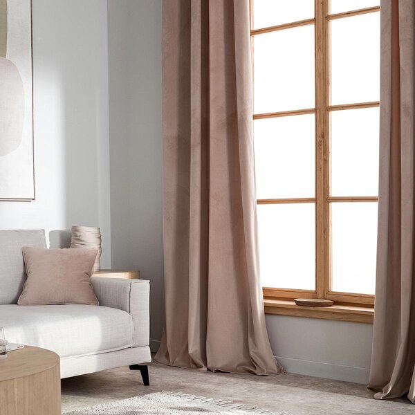 Κουρτίνα Βελουτέ (140x280) Με Τρουκς Gofis Home Winter Shell Beige 711/47