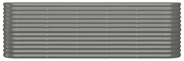 Ζαρντινιέρα Γκρι 224x40x68 εκ. Ατσάλι με Ηλεκτρ. Βαφή Πούδρας - Γκρι