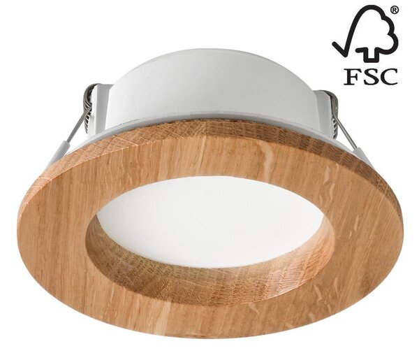 Χωνευτό Φωτιστικό LED WOODY SPOT LED/5,5W/230V 4000K δρυς ø 10 cm