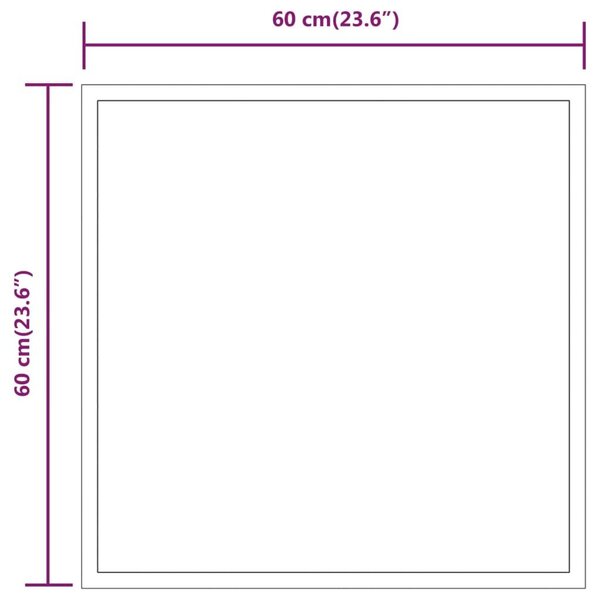 Καθρέφτης Μπάνιου με LED 60x60 εκ. - Διαφανές