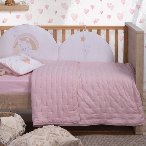 Κουβερλί Λίκνου (80x110) Nef-Nef Baby Shy Pink