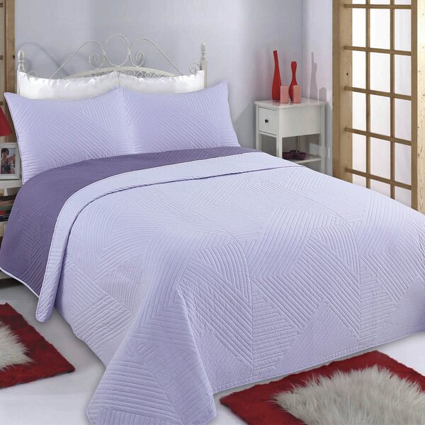 Κουβερλί Μονό (Σετ 160x220) 2 Όψεων Silk Fashion Lines Lila/Purple