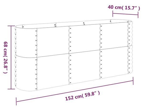 Ζαρντινιέρα Καφέ 152x40x68 εκ. Ατσάλι με Ηλεκτρ. Βαφή Πούδρας - Καφέ