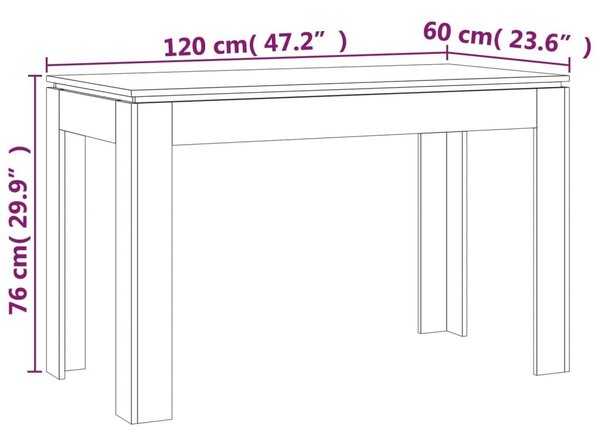 Τραπέζι Τραπεζαρίας Καπνιστή Δρυς 120x60x76 εκ. Επεξ. Ξύλο - Καφέ