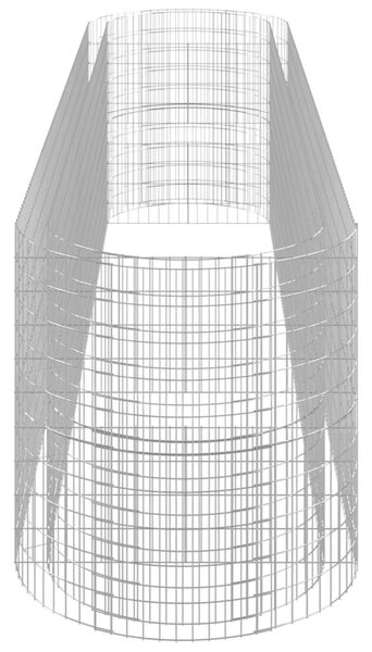 Συρματοκιβώτιο-Γλάστρα Υπερυψωμένη 500x100x100 εκ Γαλβ. Ατσάλι - Ασήμι