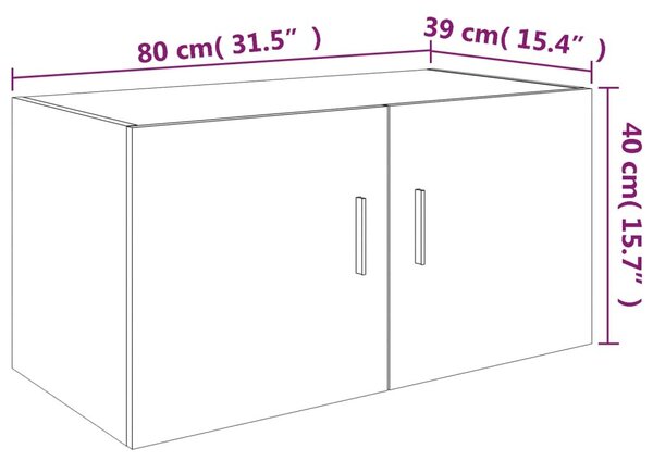 Ντουλάπι Τοίχου Καφέ Δρυς 80x39x40 εκ. Επεξεργασμένο Ξύλο - Καφέ