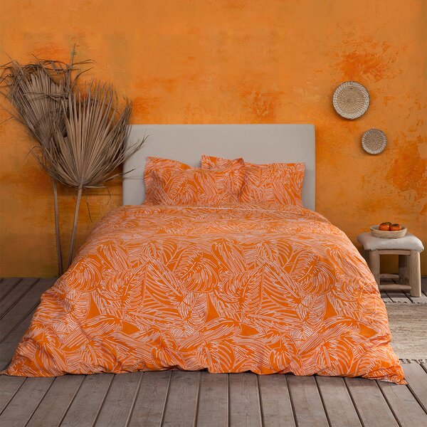 Σεντόνια Υπέρδιπλα (Σετ) Nima Bed Linen Arbust Deep Orange ΧΩΡΙΣ ΛΑΣΤΙΧΟ 240x270