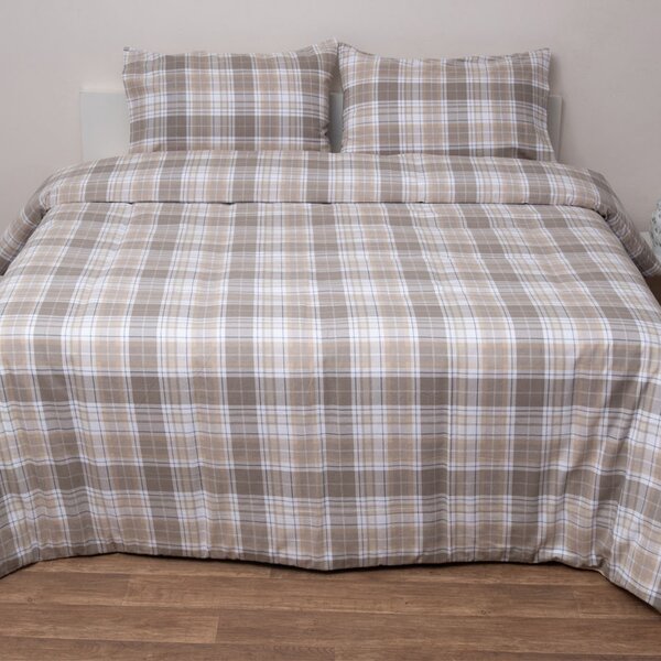 Φανελένια Σεντόνια Υπέρδιπλα (Σετ) Viopros Flannels 2551 Μπεζ ΧΩΡΙΣ ΛΑΣΤΙΧΟ 230x270