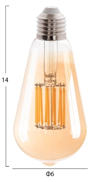 ΛΑΜΠΤΗΡΑΣ HM4189.02 LED FILAMENT 12W E27 3000K GOLD