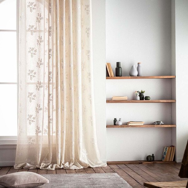 Κουρτίνα (140x280) Με Τρουκς Gofis Home Leaf Beige AW26 532/06