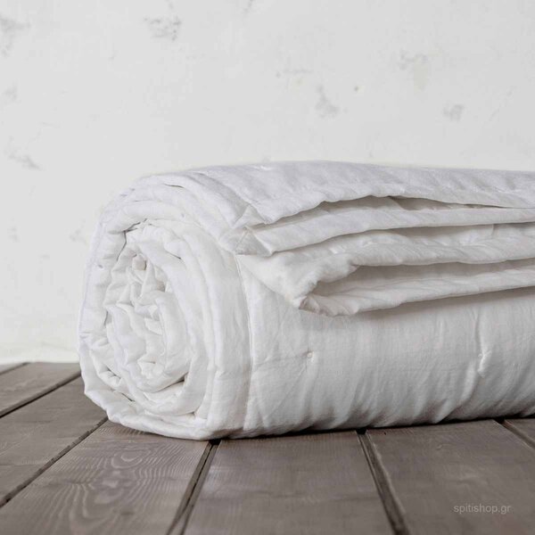 Κουβερλί Λινό King Size (240x260) Nima Linen WHITE