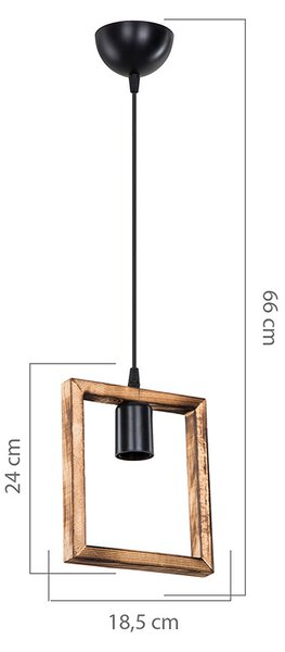 Φωτιστικό οροφής μονόφωτο Isolate pakoworld Ε27 καρυδί 18.5x3x66εκ