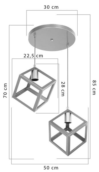 Φωτιστικό οροφής δίφωτο Deepora pakoworld Ε27 χρυσό 30x65x80εκ