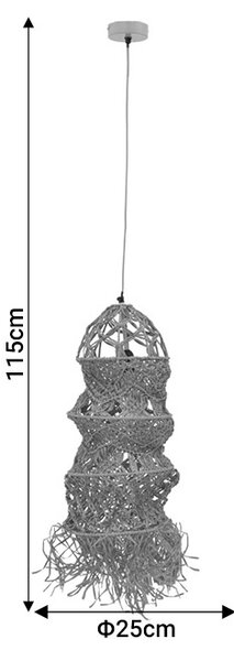 Φωτιστικό οροφής Frola Inart E27 φυσικό Φ25x115εκ