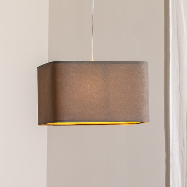 Maco Design Kwadro κρεμαστό φωτιστικό, γκρι, 40 x cm, βελούδινο ύφασμα, ρυθμιζόμενος, Γκρι, Σαλόνι / τραπεζαρία, Ύφασμα / Κλωστοϋφαντουργία