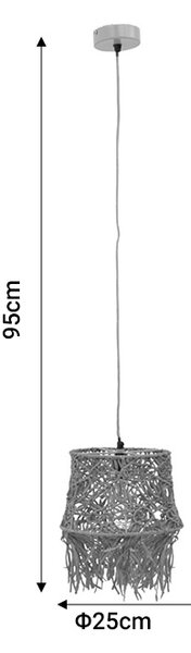Φωτιστικό οροφής Rapom Inart E27 φυσικό Φ25x95εκ