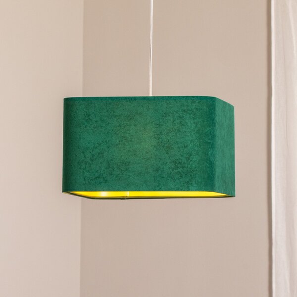 Maco Design Kwadro κρεμαστό φωτιστικό, πράσινο, 40 x cm, βελούδινο ύφασμα, ρυθμιζόμενος, Πράσινο, Σαλόνι / τραπεζαρία, Ύφασμα / Κλωστοϋφαντουργία