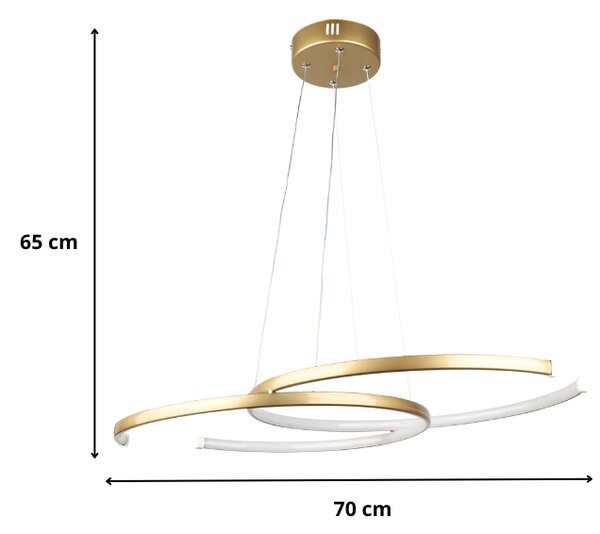 Φωτιστικό οροφής Led Cres Megapap μεταλλικό χρώμα χρυσό 70x48x65εκ