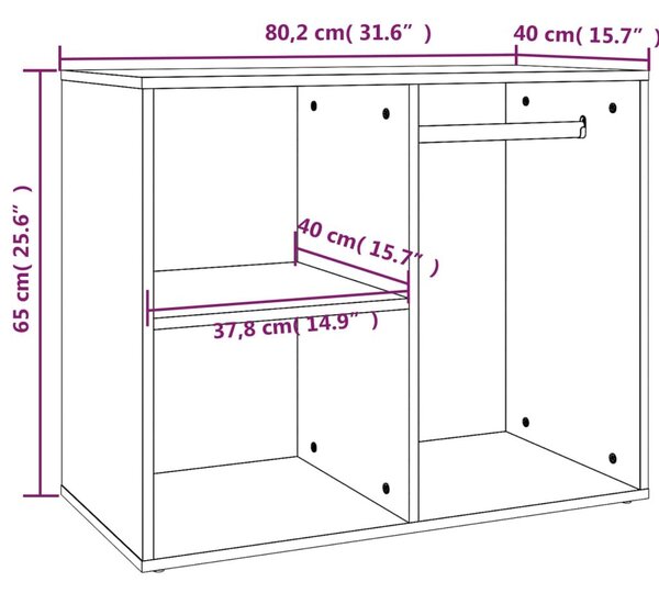 Ντουλάπι Γυαλιστερό Sonoma Δρυς 80x40x65εκ.Επεξεργασμένο Ξύλο - Καφέ