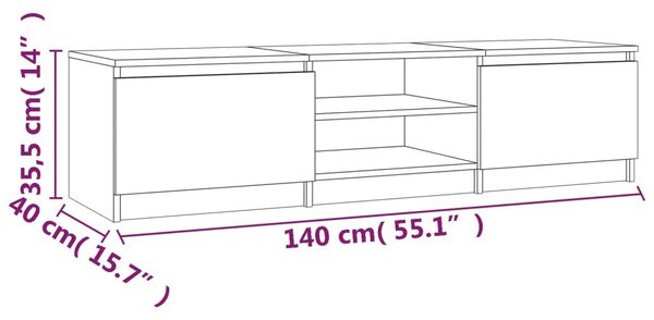 Έπιπλο Καπνιστή βελανιδιά 140x40x35,5 εκ. από Επεξεργ. Ξύλο - Καφέ