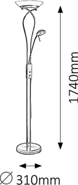 Rabalux 4078 - Επιδαπέδια λάμπα με dimmer GAMMA 1xR7s/230W + 1xG9/40W