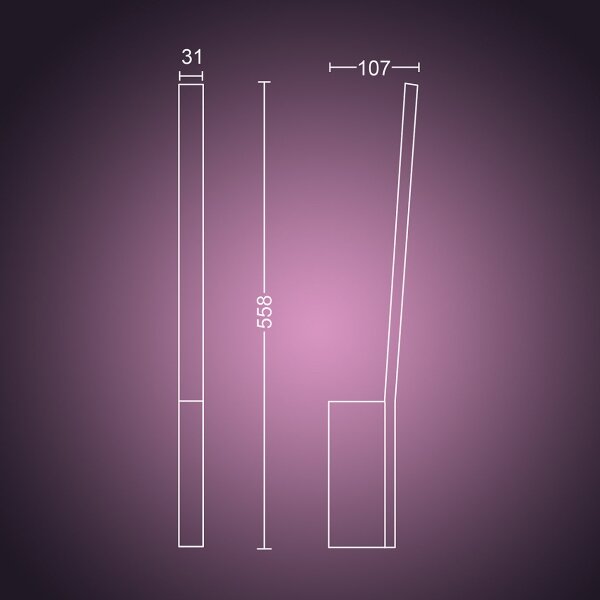 Philips 40902/30/P9 - LED RGBW Φωτιστικό τοίχου Hue LIANE 1xLED/12W/230V