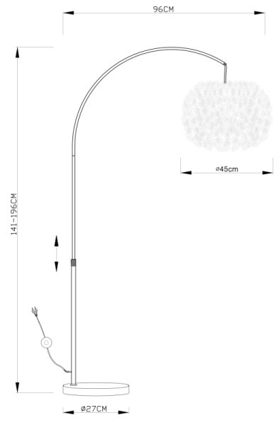 Globo 15057S - Επιδαπέδια λάμπα KATUNGA 1xE27/40W/230V