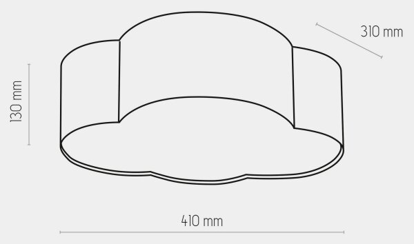 Παιδικό φωτιστικό οροφής CLOUD MINI 2xE27/15W/230V γκρι