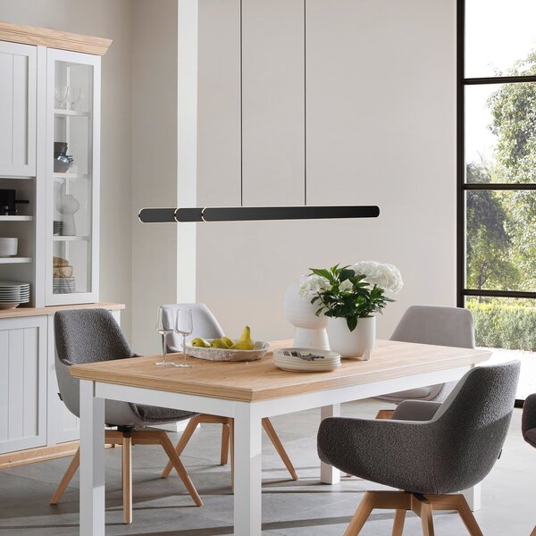 Schöner Wohnen Κρεμαστό φωτιστικό LED ADRIANA ROUND μαύρο, μήκος 160 cm, μέταλλο, CCT, ρυθμιζόμενος, Μαύρο, Σαλόνι / τραπεζαρία, Αλουμίνιο, σύγχρονο