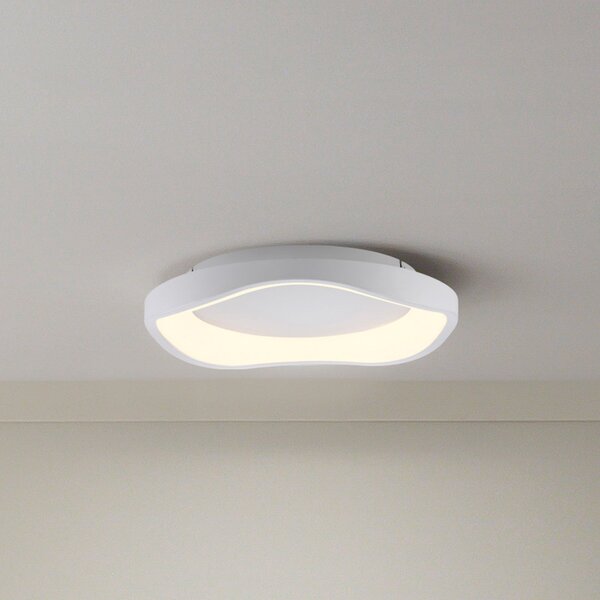 Schöner Wohnen Φωτιστικό οροφής LED MONTA, λευκό, Ø 40 cm, μέταλλο, Switchdim, ρυθμιζόμενος, Λευκό, Σαλόνι / τραπεζαρία, Μέταλλο, σύγχρονο