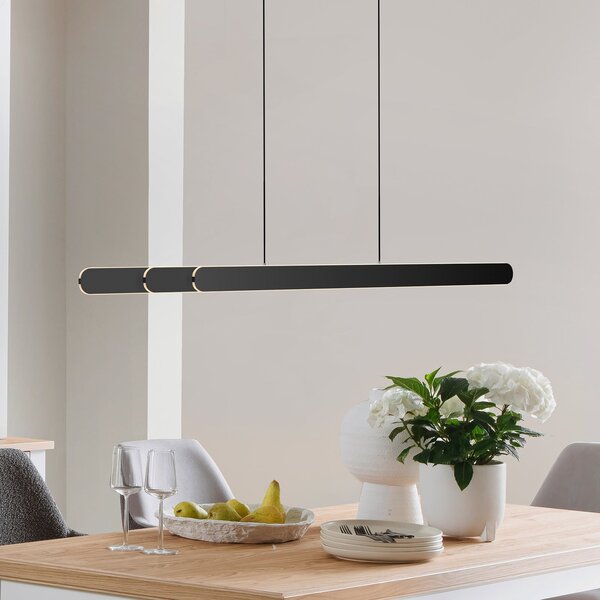 Schöner Wohnen Κρεμαστό φωτιστικό LED ADRIANA ROUND μαύρο, μήκος 160 cm, μέταλλο, CCT, ρυθμιζόμενος, Μαύρο, Σαλόνι / τραπεζαρία, Αλουμίνιο, σύγχρονο