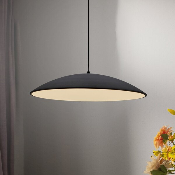 Schöner Wohnen Κρεμαστό φωτιστικό LED LENTE, μαύρο, Ø 50 cm, μέταλλο, Switchdim, ρυθμιζόμενος, Μαύρο, Σαλόνι / τραπεζαρία, Μέταλλο, σύγχρονο