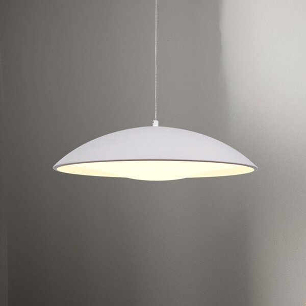 Schöner Wohnen Κρεμαστό φωτιστικό LED LENTE, λευκό, Ø 40 cm, μέταλλο, Switchdim, ρυθμιζόμενος, Λευκό, Σαλόνι / τραπεζαρία, Μέταλλο, σύγχρονο