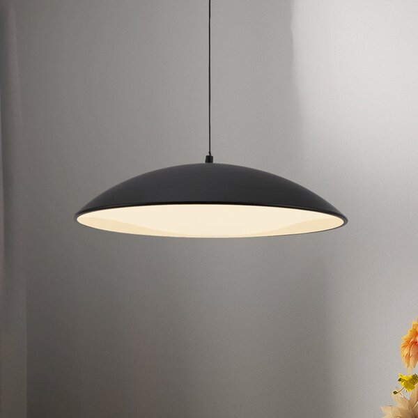 Schöner Wohnen Κρεμαστό φωτιστικό LED LENTE, μαύρο, Ø 40 cm, μέταλλο, Switchdim, ρυθμιζόμενος, Μαύρο, Σαλόνι / τραπεζαρία, Μέταλλο, σύγχρονο