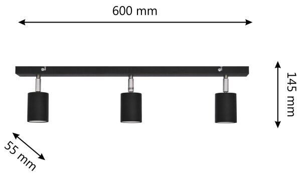 LED Φωτιστικό σποτ LED TUNE 3xGU10/4,8W/230V μαύρο