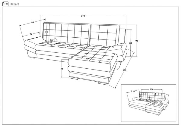 Γωνιακός καναπές Hazart