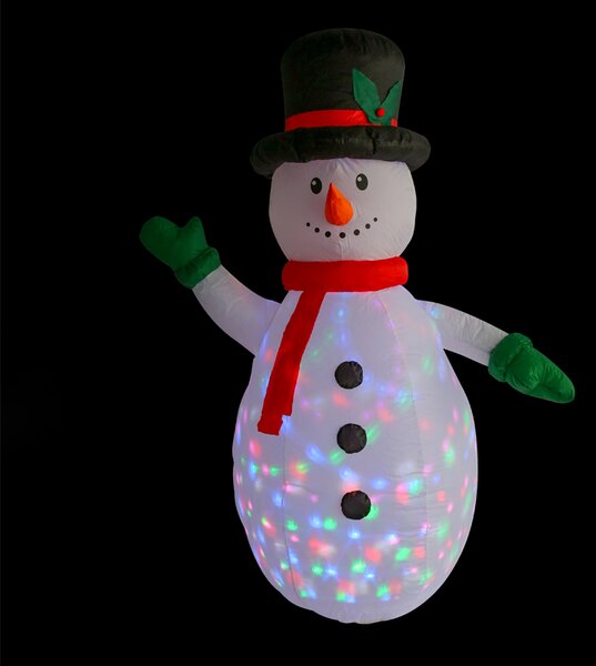 "INFLATABLE SNOWMAN" 1 LED ΛΑΜΠ.ΑΝΤΑΠ.(12V), RGB, ΣΤΑΘ. IP44, Η180CM, 2M ΠΡΑΣ. ΚΑΛ. ΤΡΟΦ