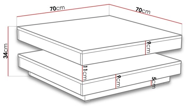 Τραπεζάκι σαλονιού NENANI 34x70 cm λευκό