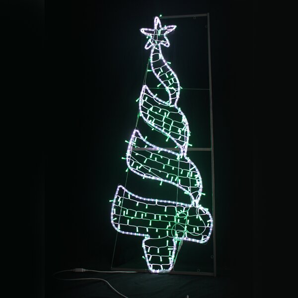 "CHRISTMAS TREE",270&200LED ΕΠΙΣT ΣΧΕΔ 7.5mΜΟΝΟΚ ΦΩΤ+ΛΑΜ ΣΕΙΡ,CW+ΠΡΑΣ ΣΤΑΘ,IP44,750x200CM,1.5m ΤΡ