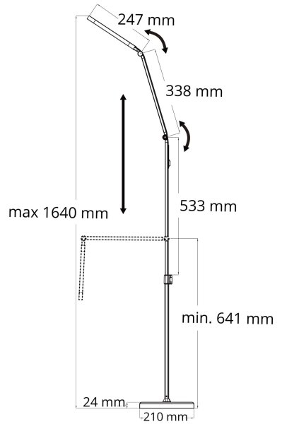 Φωτιστικό δαπέδου LED Dimmable αφής FERRARA LED/13W/230V 3000/4000/6000K